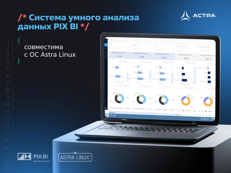 Результаты проведенных испытаний показали, что система бизнес-анализа PIX BI корректно работает в среде защищенной ОС Astra Linux Special Edition 1.7