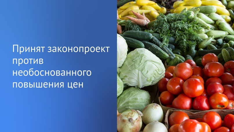 Инициатива, направленная против необоснованного повышения цен на отечественные товары, принята в первом чтении.