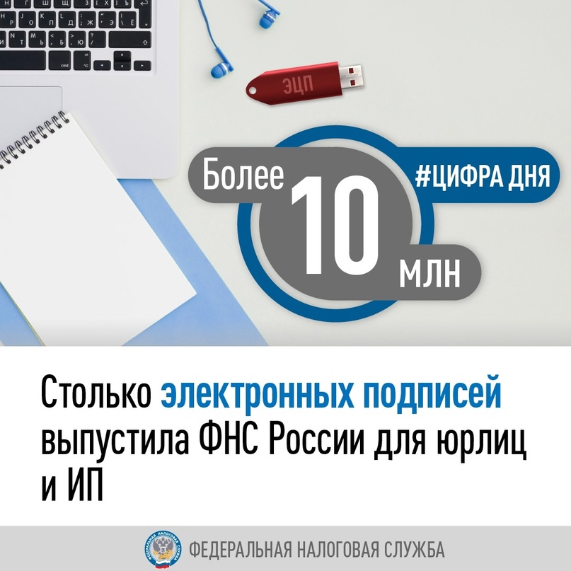 Более 10 миллионов предпринимателей и организаций получили электронную подпись в Удостоверяющем центре ФНС России с 1 июля 2021 года