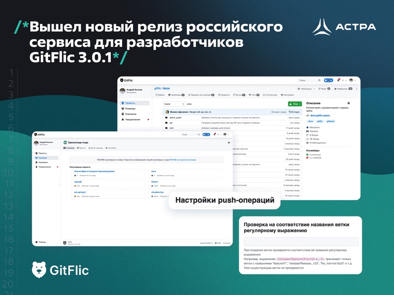 Вышел новый релиз российского сервиса для разработчиков GitFlic 3.0.1