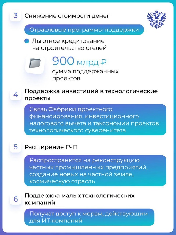 Задача — поддержать инвестиционную активность. Решение — работать по 8 ключевым направлениям.