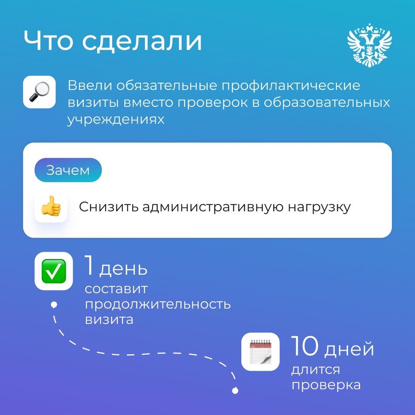 Достаём двойные листочки и пишем: теперь в школах вместо проверок будут проводиться обязательные профилактические визиты