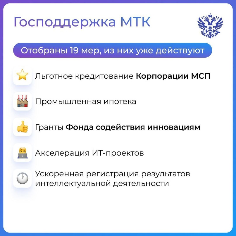 Не только поддерживаем малые технологические компании, но и упрощаем их работу с госсервисами.