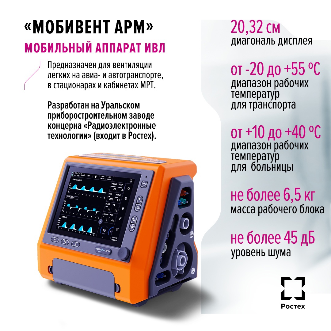 Перевозить взрослых и самых маленьких пациентов, при этом оказывая им медицинскую помощь? Да! Для этого и разработан мобильный аппарат ИВЛ от КРЭТ Ростеха.