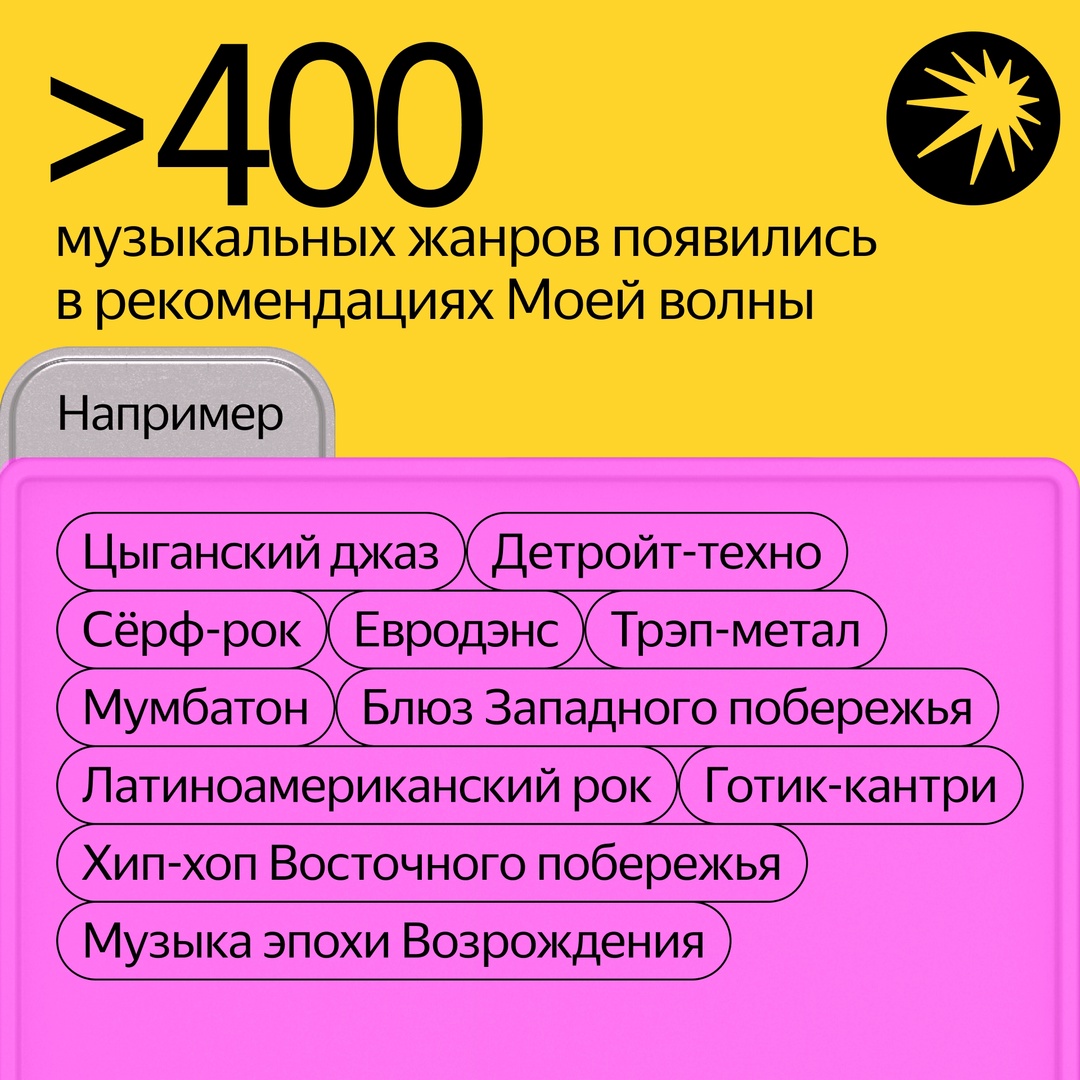 Моя волна научилась рекомендовать сотни новых музыкальных жанров — от даб-техно до готического метала