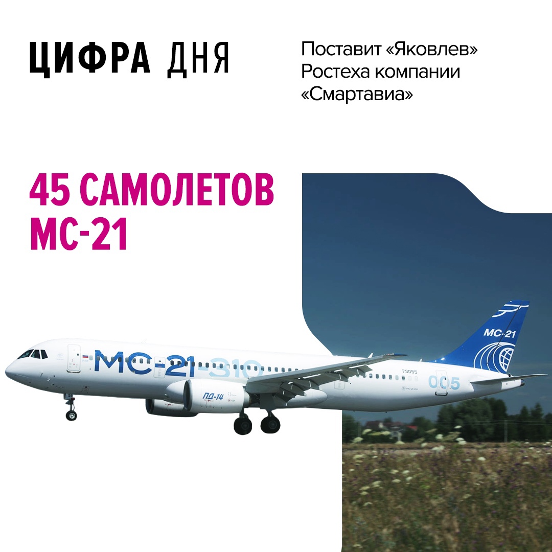 «Смартавиа» приобретет лайнеры МС-21 в финансовый лизинг до 2035 года