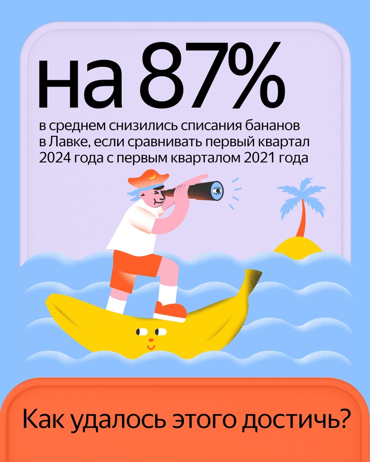 Бананы — сложный товар для продажи. Рассказываем о трёх инициативах Лавки, которые за несколько лет существенно снизили списания бананов