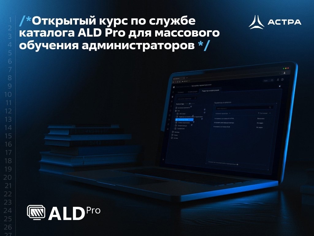 «Группа Астра» опубликовала ПЕРВЫЙ открытый курс по службе каталога ALD Pro для массового обучения администраторов