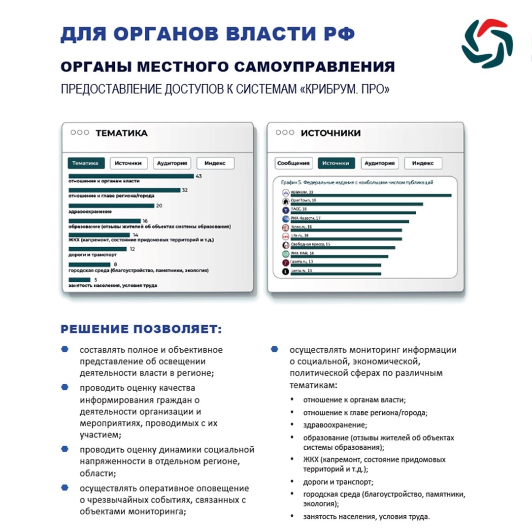 Наши системы представляют собой набор инструментов, полезных для работы в таких направлениях, как службы безопасности, силовые ведомства, аналитические центры,…