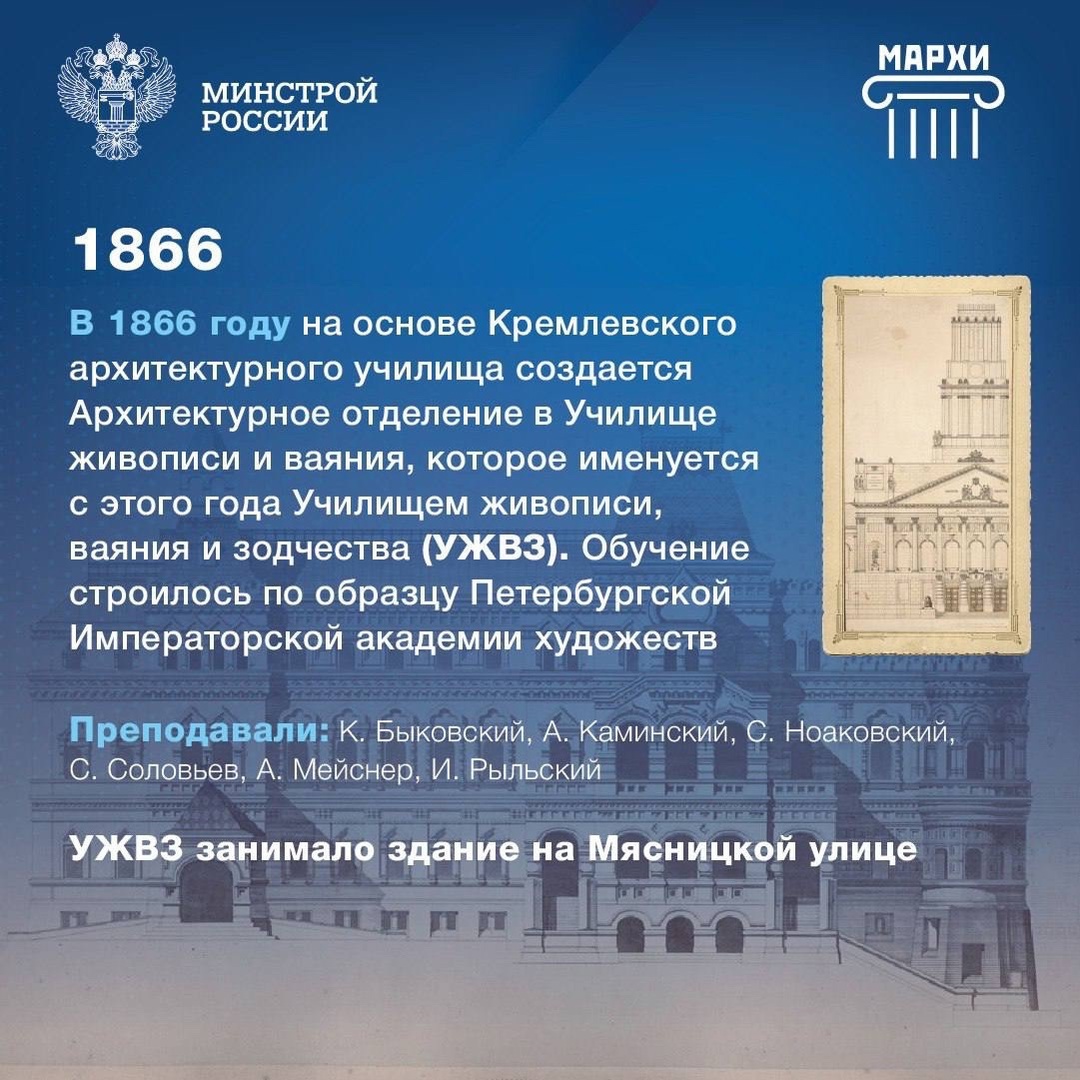 15 ноября Московская архитектурная школа отмечает 275-летие со дня своего основания.