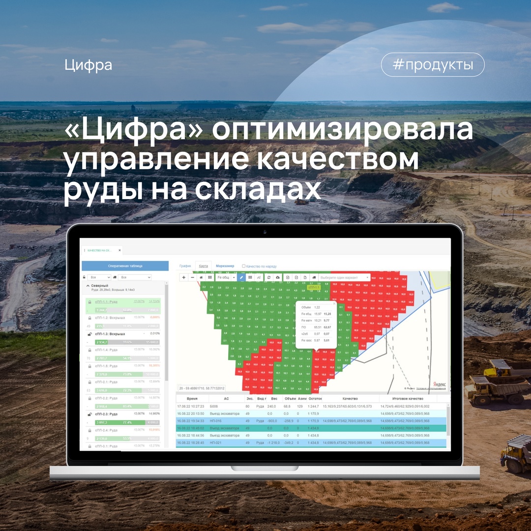 Оптимизировали управление качеством руды: узнайте об обновлении системы «Цифра.Карьер».