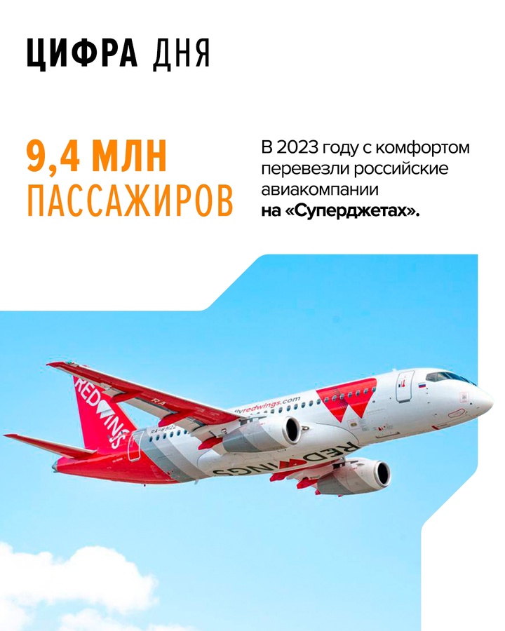 В Росавиации сообщили, сколько пассажиров перевезли «Суперджеты» в прошлом году. Кстати, ежедневно на авиалайнерах летали в среднем 25,7 тыс. человек.