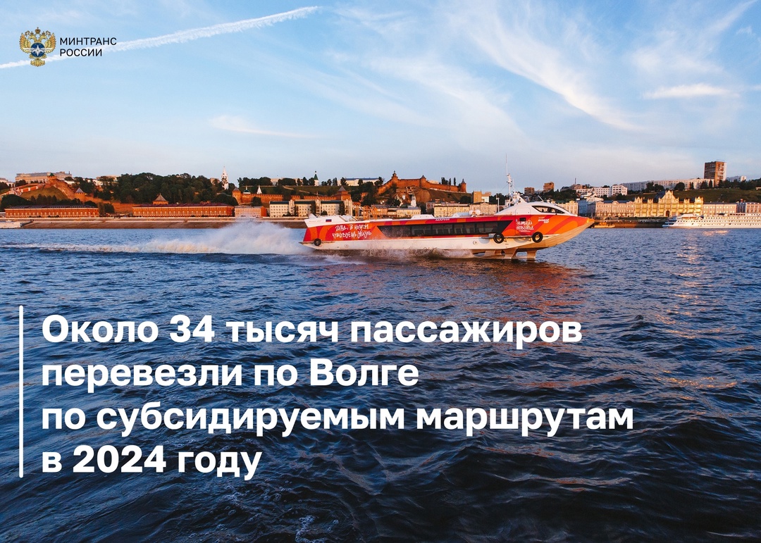 Около 34 тысяч пассажиров перевезли по Волге по субсидируемым маршрутам в 2024 году