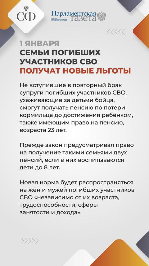 Продолжаем рассказывать с «Парламентской газетой» о вступающих в силу законах с 1 января 2025 года