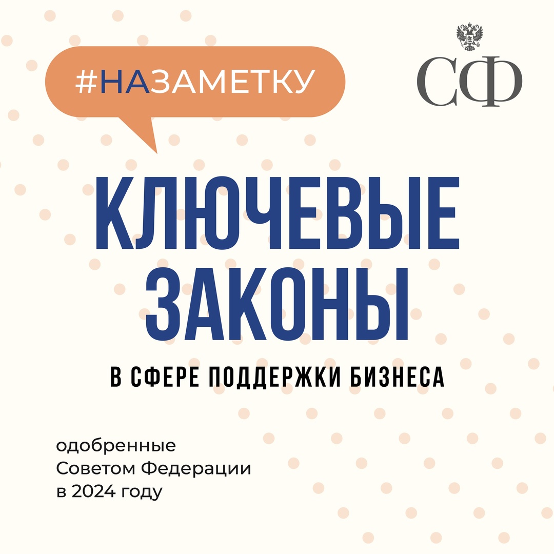 Ключевые законы в сфере поддержки бизнеса, одобренные Советом Федерации в 2024 году