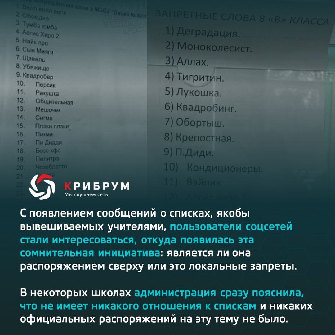 С ноября в различных региональных группах стали появляться сообщения, авторы которых утверждают, что в российских школах запрещают подростковый сленг,…