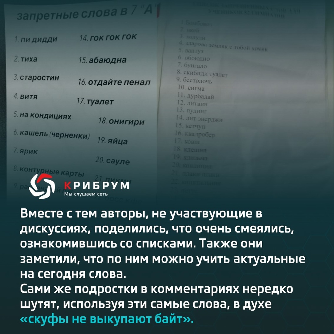 С ноября в различных региональных группах стали появляться сообщения, авторы которых утверждают, что в российских школах запрещают подростковый сленг,…