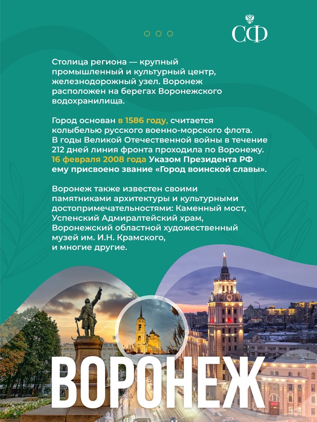 В Совете Федерации проходят Дни Воронежской области