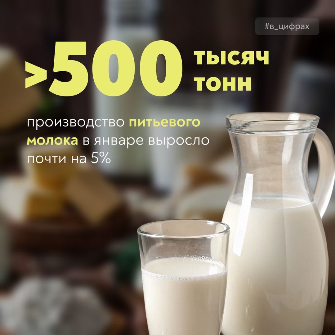 В январе российские предприятия заметно увеличили выпуск молочной продукции