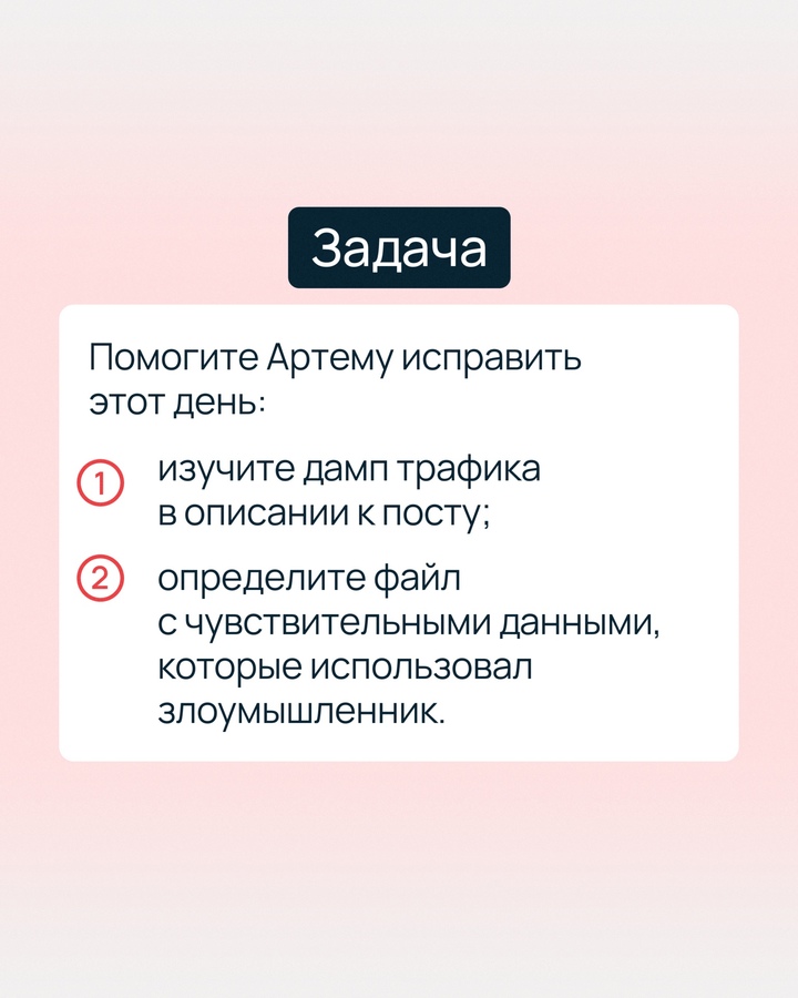 Данные под угрозой! Компании N нужен супергерой — кто-то, кто поможет справиться с утечкой.