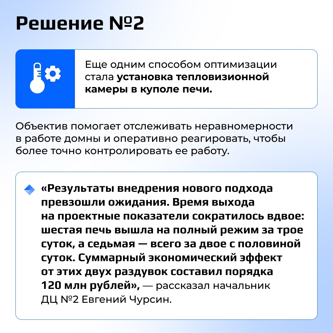 В доменном цехе №2 на НЛМК сократили сроки раздувки печей.