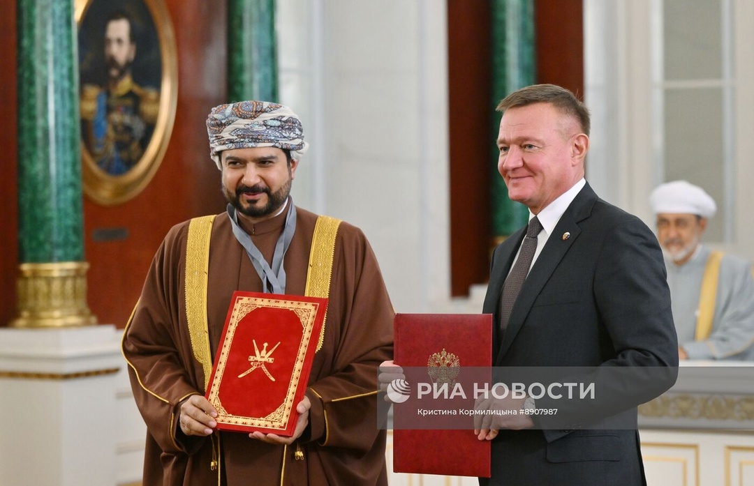 Глава Минтранса Роман Старовойт принял участие во встрече Президента Российской Федерации Владимира Путина с Султаном Омана Хейсамом Бен Тареком Аль Саидом