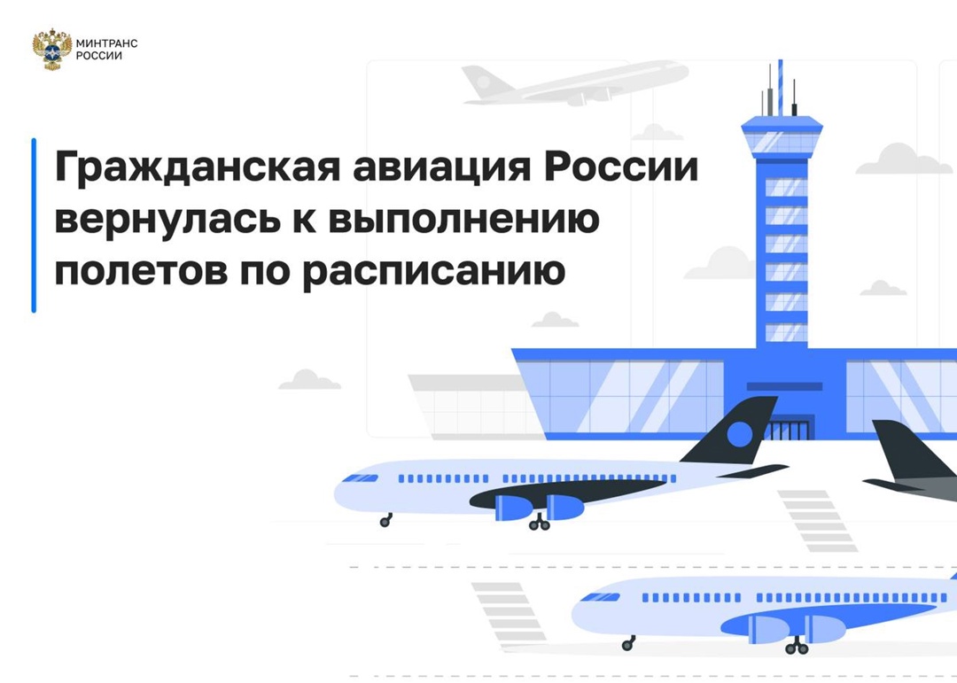 Гражданская авиация России вернулась к выполнению полетов по расписанию