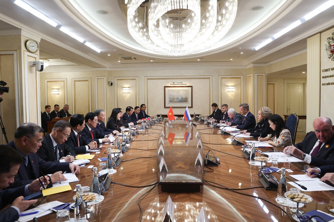 Председатель Совета Федерации Валентина Матвиенко провела встречу с Генеральным секретарем Центрального комитета Коммунистической партии Вьетнама То Ламом