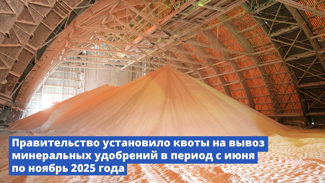Правительство установило квоты на вывоз минеральных удобрений в период с июня по ноябрь 2025 года