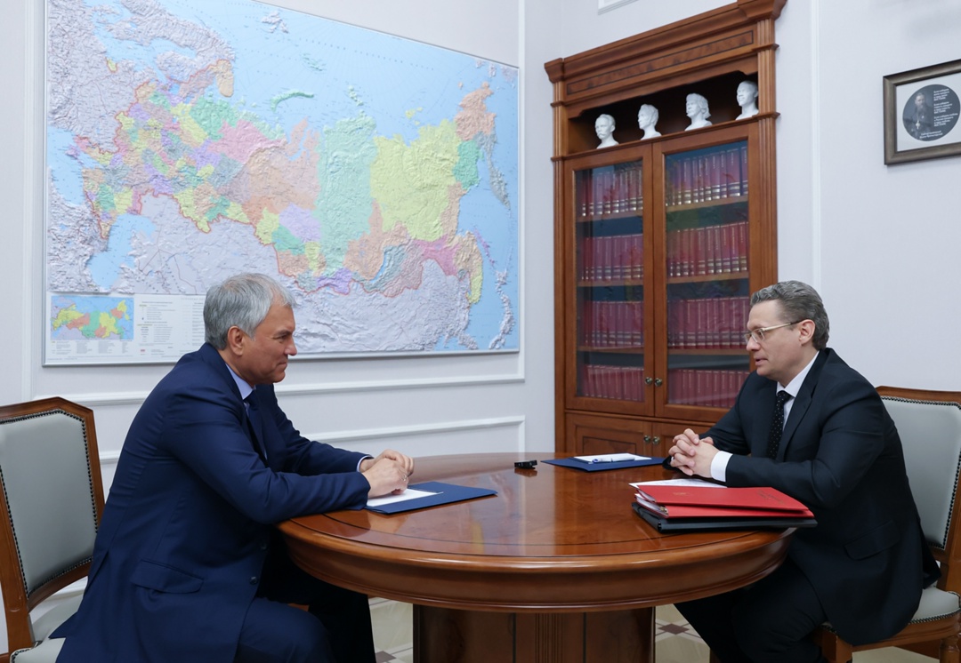 Председатель Государственной Думы Вячеслав Володин провел встречу с губернатором Вологодской области Георгием Филимоновым