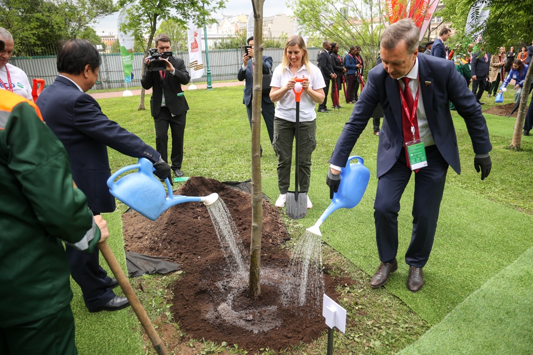 Международная эколого-патриотическая акция «Сад памяти» прошла в рамках XI Невского международного экологического конгресса