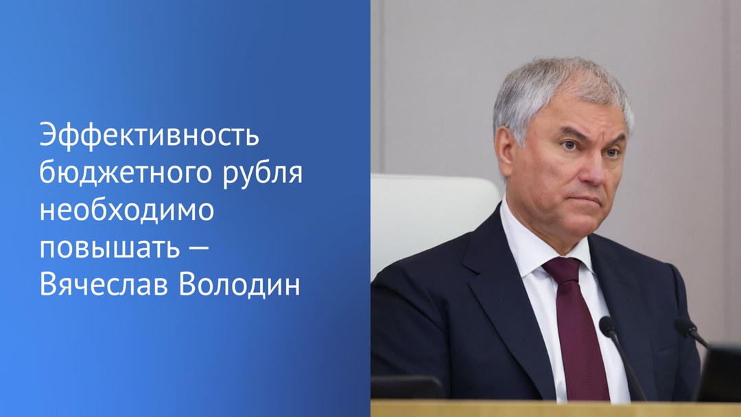 Вячеслав Володин предложил ежемесячно обсуждать в ГД эффективность бюджетных расходов.