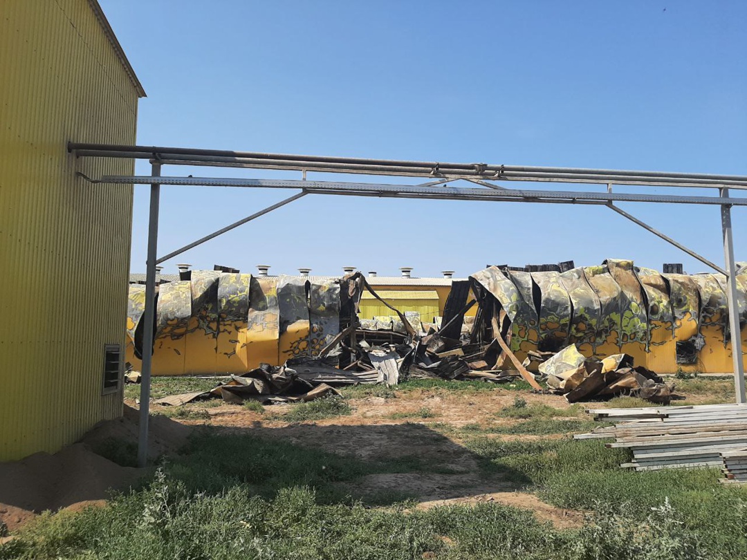 Пресс-служба администрации Ахтубинского района Астраханской области сообщила о новом возгорании на птицефабрике «Владимировская»