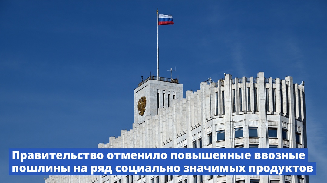 В России отменяются повышенные ввозные пошлины на ряд социально значимых товаров