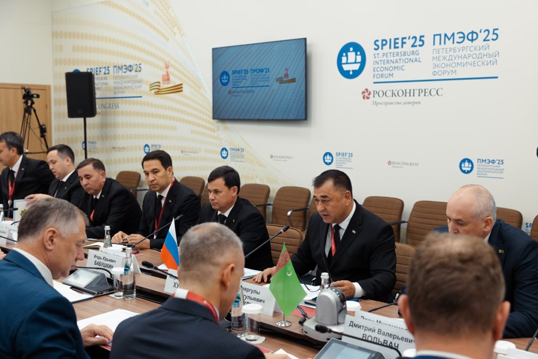 На полях ПМЭФ-25 состоялась рабочая встреча сопредседателей Межправительственной российско-туркменской комиссии по экономическому сотрудничеству