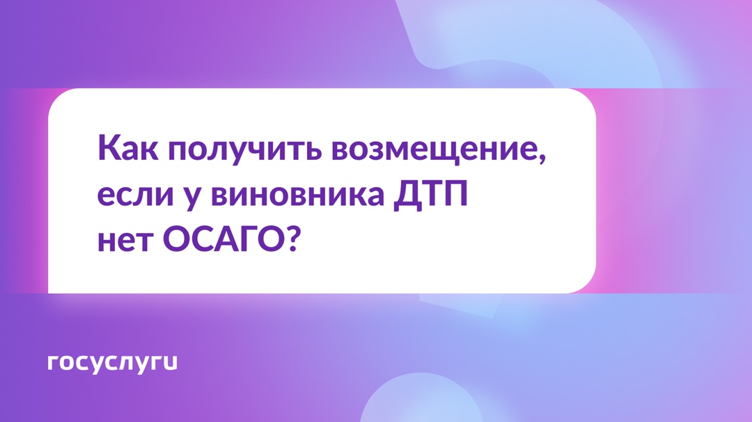 У виновника ДТП нет ОСАГО. Кто возместит ущерб?