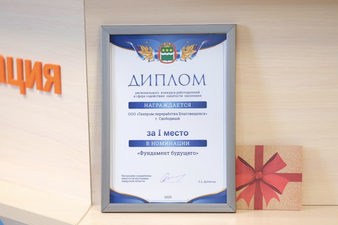 Фундамент будущего: компания «Газпром переработка Благовещенск» стала победителем регионального конкурса работодателей в сфере содействия занятости.