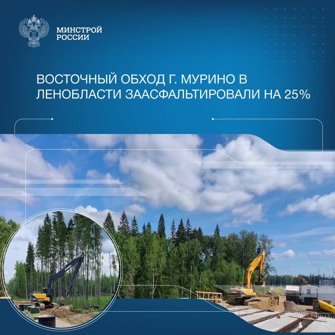 В Ленинградской области с привлечением средств инфраструктурных бюджетных кредитов (ИБК) продолжается строительство восточного обхода города Мурино –…