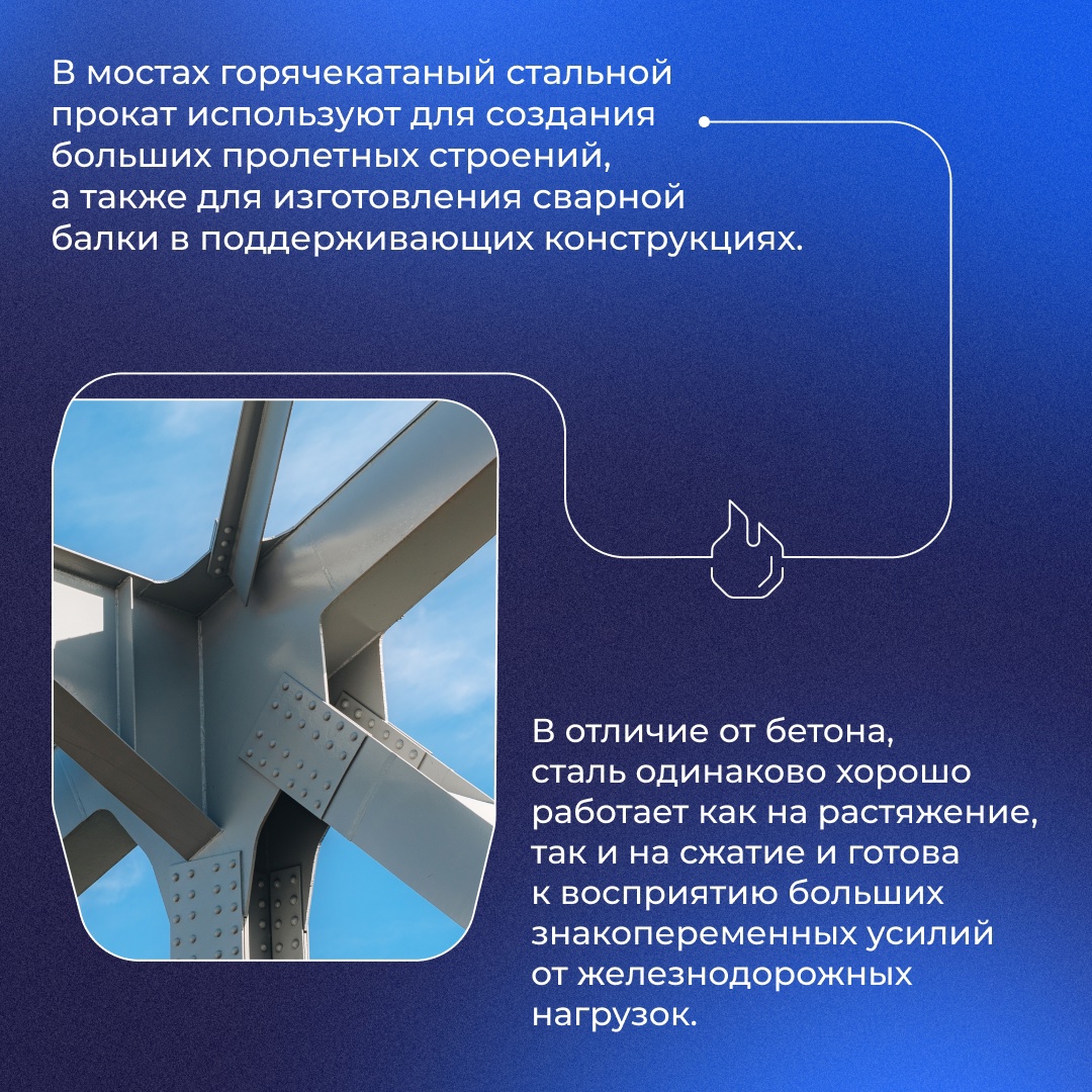 Мост — один из самых сложных и важных объектов инфраструктуры железных и автомобильных дорог. Его строительство невозможно без применения горячекатаного проката