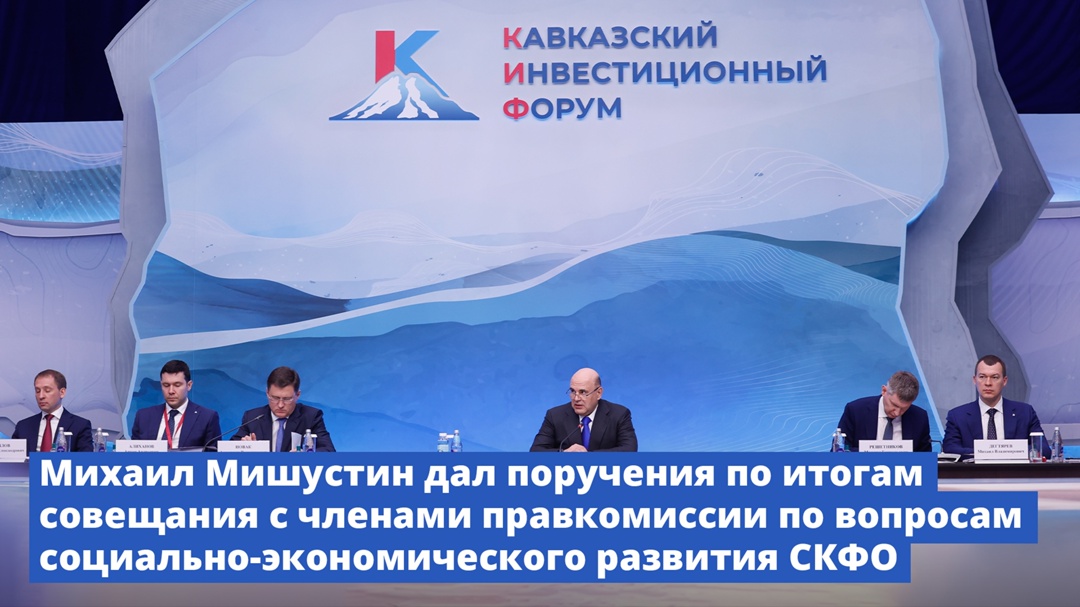 Михаил Мишустин дал поручения по итогам совещания с членами правкомиссии по вопросам социально-экономического развития Северо-Кавказского федерального округа.
