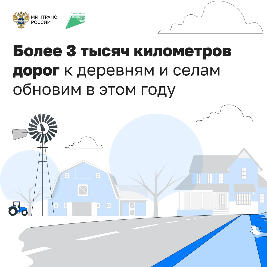 По нацпроекту «Инфраструктура для жизни» в регионах ремонтируют дороги к малым населенным пунктам