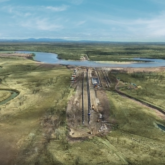 Через реку Тунгуску в Хабаровском крае проложили самый длинный в России подводный переход газопровода бестраншейным методом