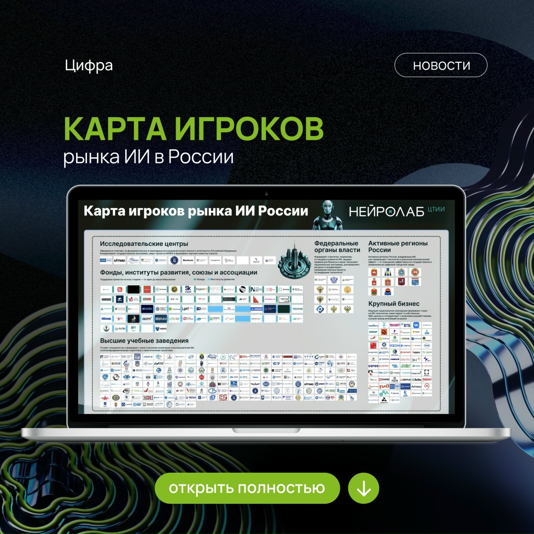 Цифра на карте игроков рынка ИИ от Нейролаба