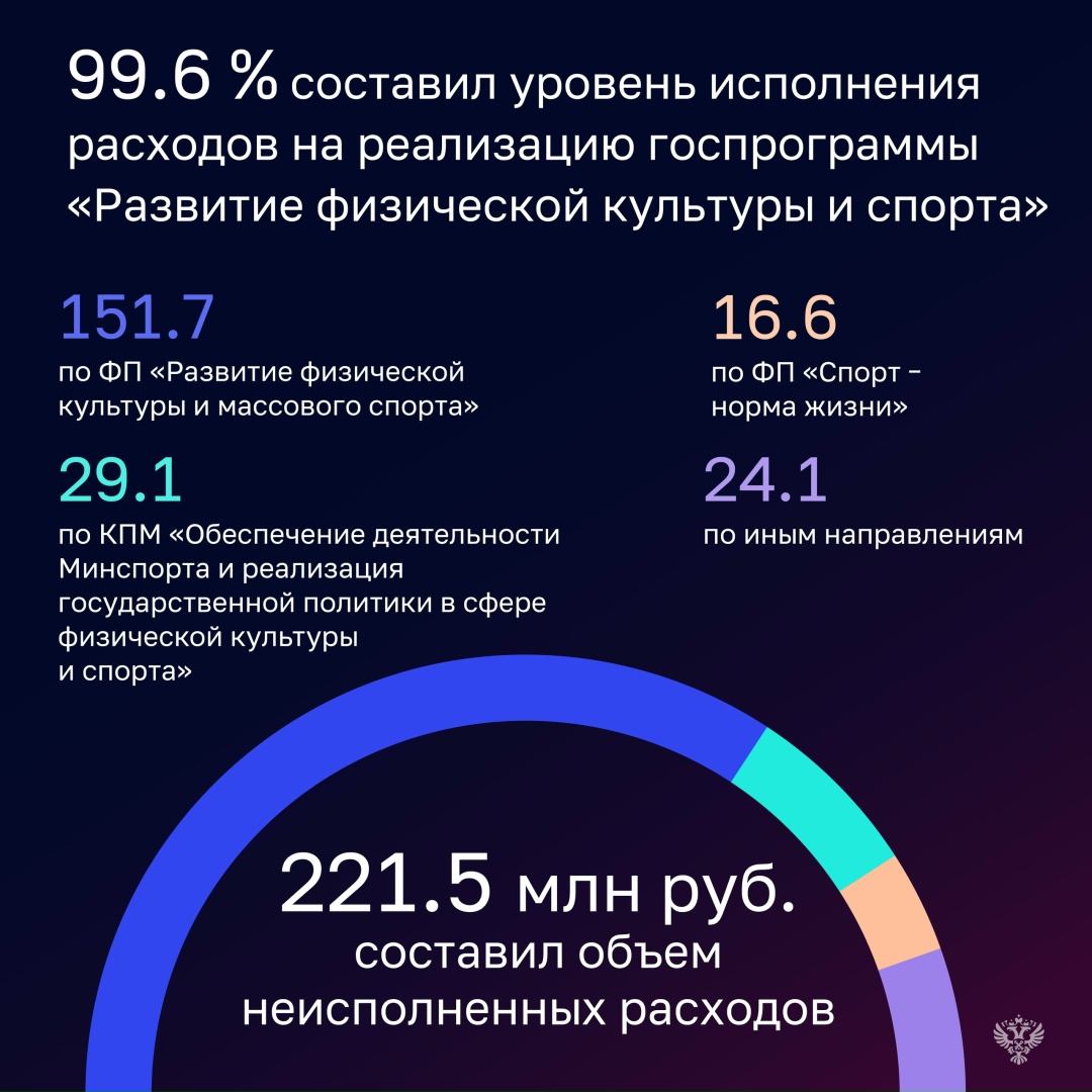 Проверка показала, что уровень кассового исполнения расходов на реализацию госпрограммы «Развитие физической культуры и спорта» составил 99,6%, однако…