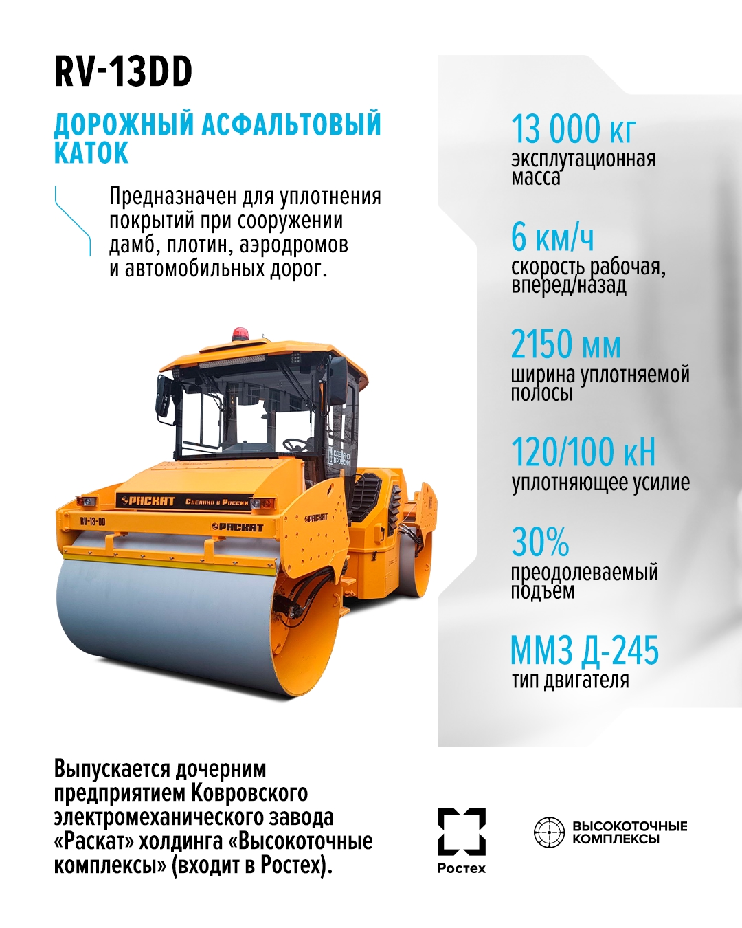 Укатываем асфальт в новом обличье В январе дорожный каток RV-13DD получил обновленный дизайн.