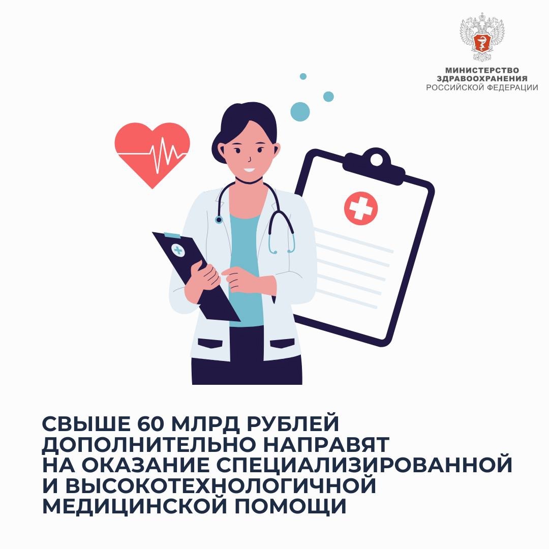 Свыше 60 млрд рублей дополнительно направят на оказание специализированной и высокотехнологичной медицинской помощи
