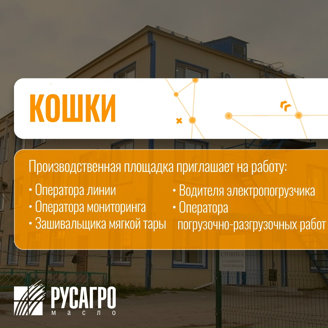 Найдите свою идеальную работу в «Русагро Масло»!