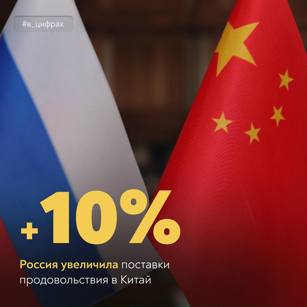 Поставки российского продовольствия в Китай выросли на 10%