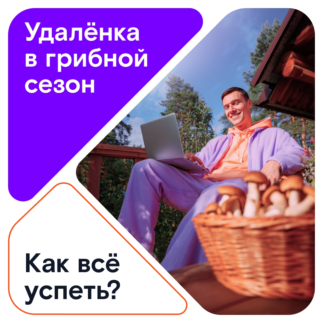 Как не пропустить грибной сезон и продуктивно поработать? Совмещайте приятное с полезным на удалёнке с услугой «Интернет в частный дом» от Ростелекома.