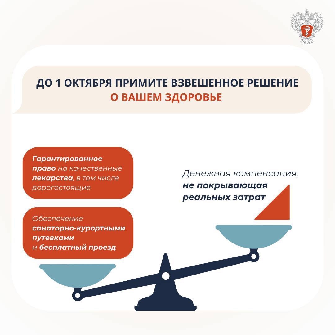 А вы знаете, что… до 1 октября можно отменить монетизацию льгот и сделать выбор в пользу бесплатных лекарств?